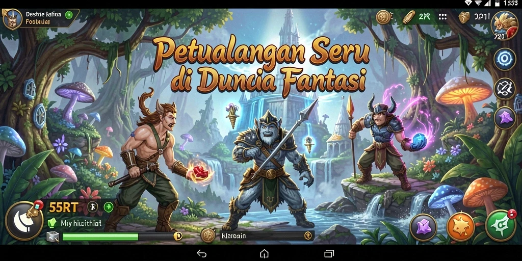 Tangkapan layar dari gameplay 55RT yang menampilkan aksi eksplorasi seru.