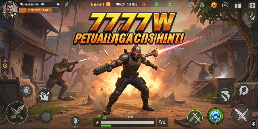 Tangkapan layar gameplay 7777W yang menunjukkan aksi mendebarkan.