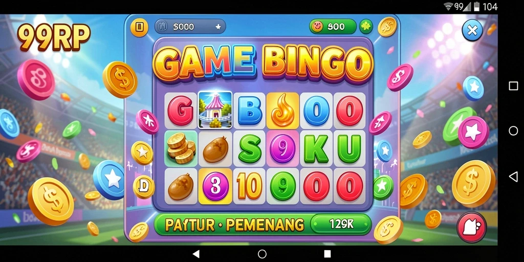 Tampilan gameplay Bingo yang menarik dan penuh warna di 99RP.