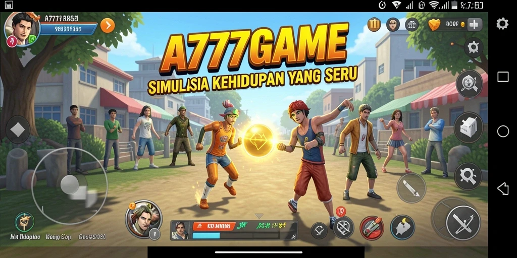 Screenshot utama A777GAME menunjukkan gameplay yang mendebarkan dalam simulasi kehidupan.