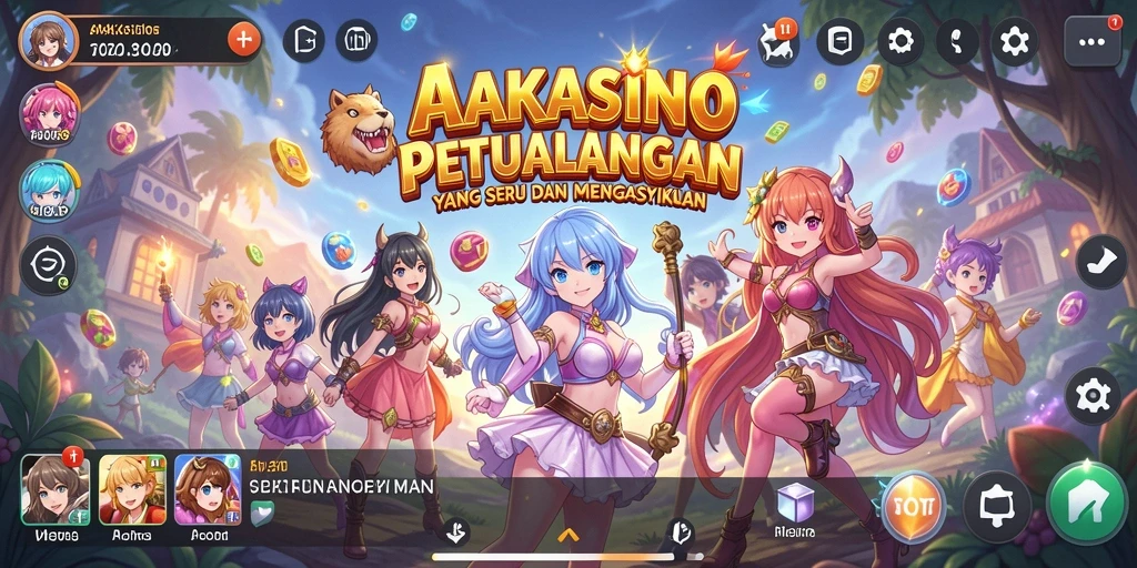 Tampilan gameplay seru dari AAKASINO dengan karakter anime yang menarik.