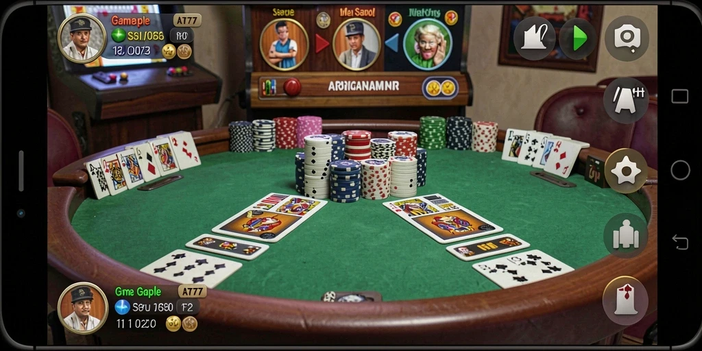 Tampilan gameplay seru Gaple di AT777 yang penuh tantangan.