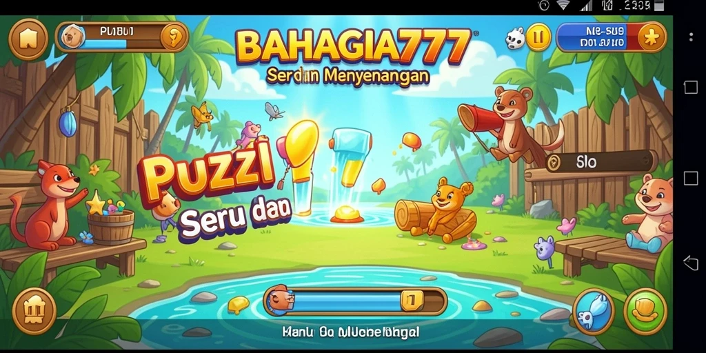 Tampilan gameplay menantang dari BAHAGIA777 yang cerah dan menarik.