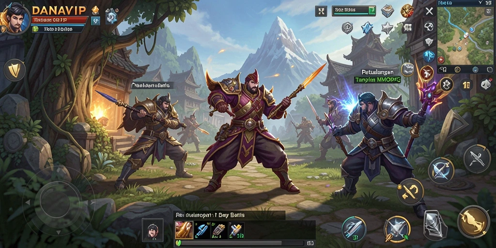 Screenshot gameplay DANAVIP dengan aksi seru di dalam MMORPG.