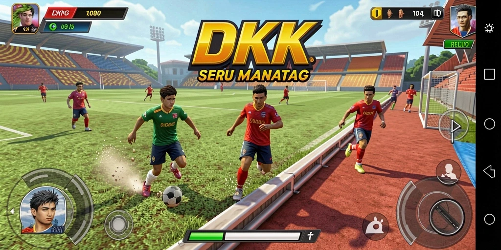 Screenshot DKK menunjukkan aksi gameplay olahraga yang intens.