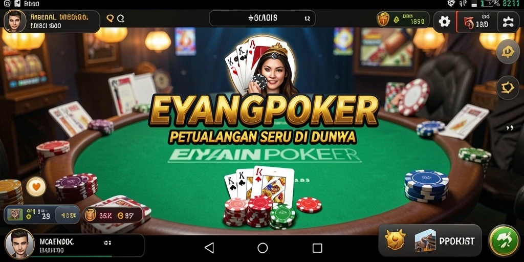 Screenshot gameplay EYANGPOKER dengan aksi poker seru dan petualangan.