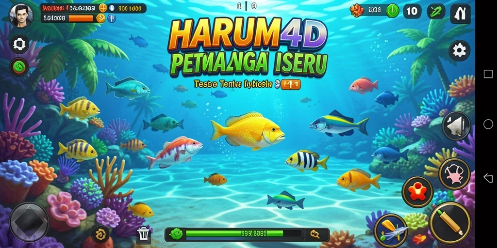 Tampilan gameplay Tembak Ikan di HARUM4D yang menawan.