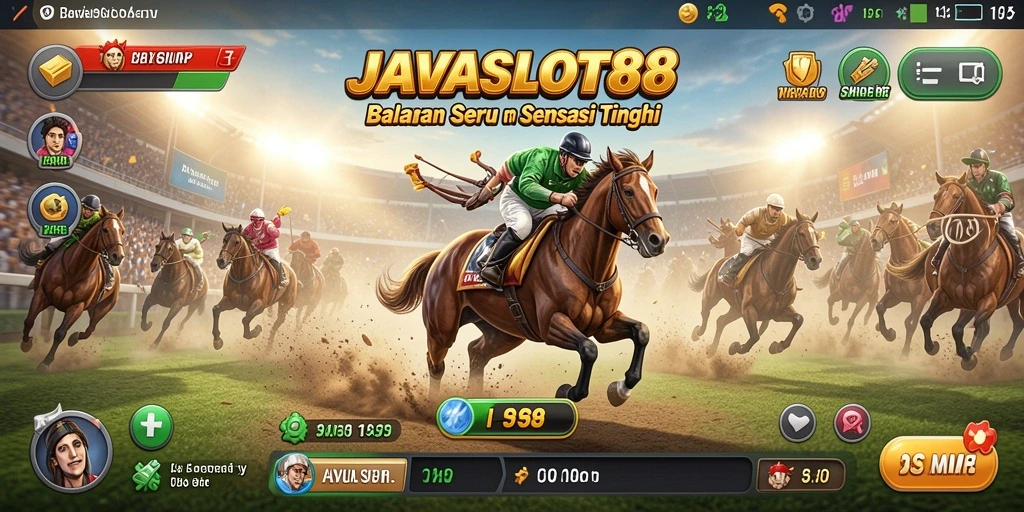 Screenshot utama JAVASLOT88 menampilkan aksi balapan yang menegangkan.