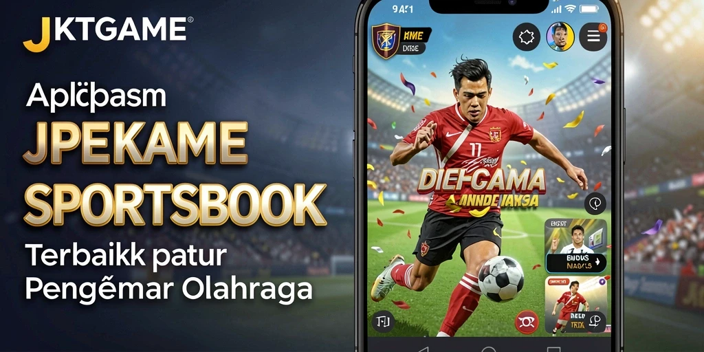 Tampilan dinamis aplikasi JKTGAME dengan berbagai pilihan taruhan olahraga.
