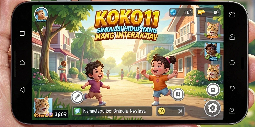 Screenshot gameplay KOKO11 yang menampilkan interaksi karakter