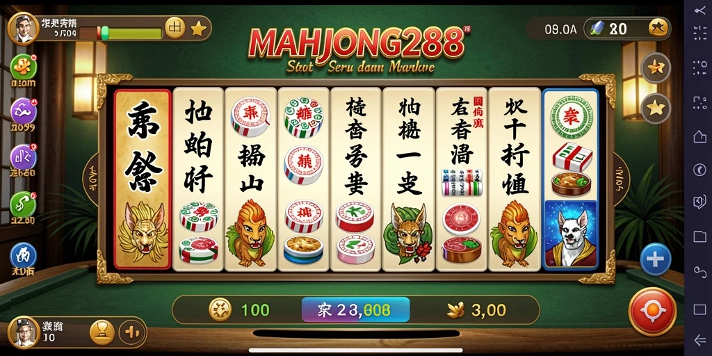Tampilan gameplay menarik dari game Slot MAHJONG288.