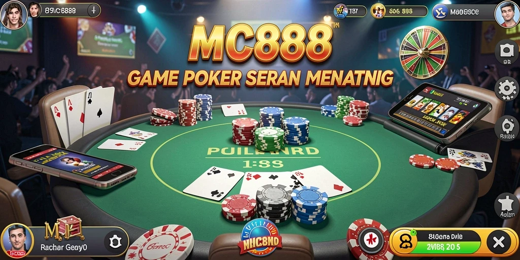 Tampilan gameplay seru MC888 dalam permainan Poker.