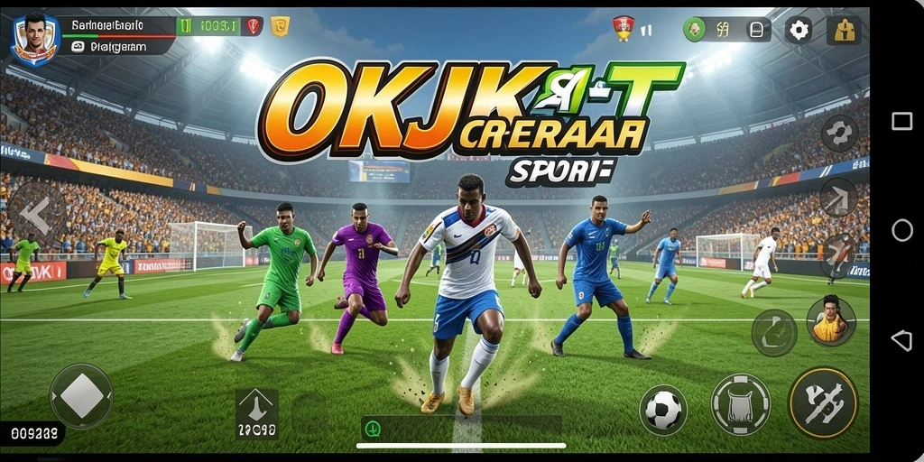 Tampilan screenshot gameplay OKJKT yang penuh aksi olahraga.