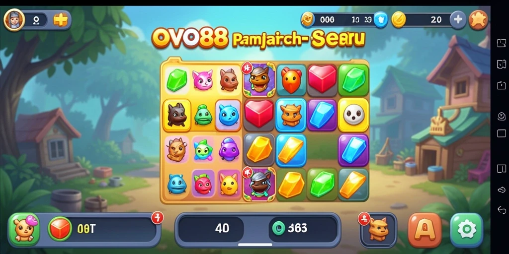 Tampilan gameplay OVO88 yang penuh warna dan menantang.