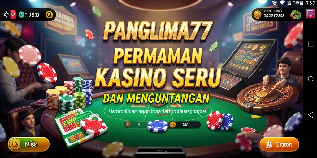 Screenshot gameplay dari aplikasi PANGLIMA77 menunjukkan suasana Kasino yang menarik.