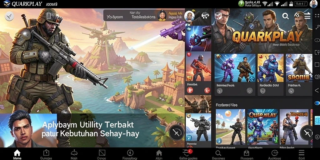Tampilan antarmuka pengguna QUARKPLAY yang intuitif dan menarik.