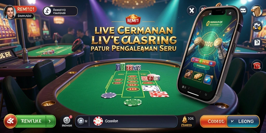 Tampilan gameplay menegangkan di REMI101 Live Casino.