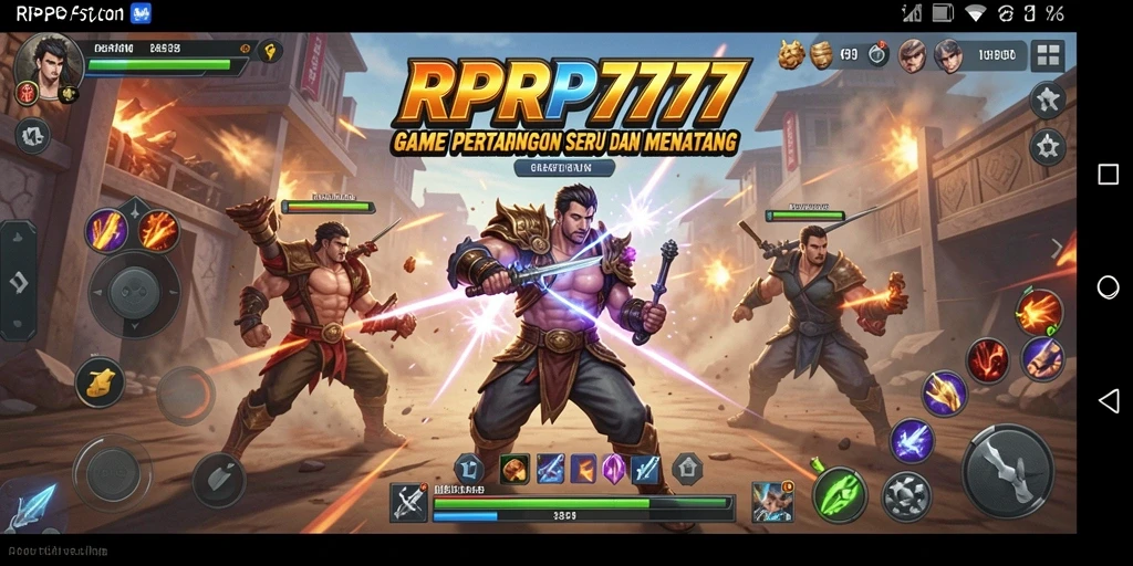 Screenshot dari pertarungan epik dalam RPRP777 yang menampilkan aksi intens.