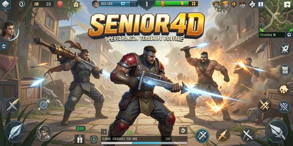 Tampilan menarik dari gameplay Battle Royale di SENIOR4D.