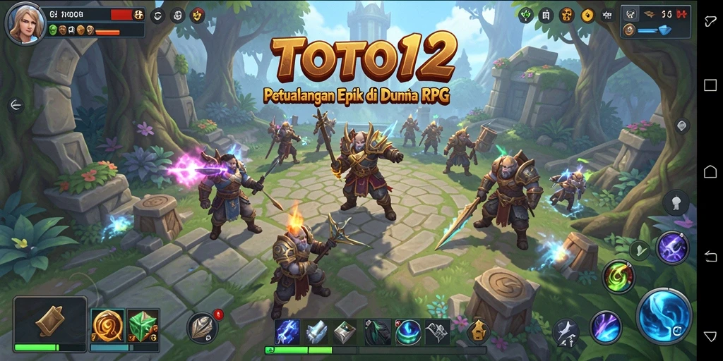 Gameplay RPG epik dalam TOTO12 yang menampilkan pertarungan mendebarkan.
