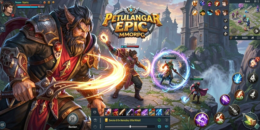 Tampilan gameplay V21 yang mengasyikkan dalam dunia MMORPG.